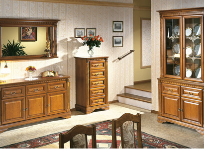 Wohnzimmer Set 4 Teilig Kommode Virtrine Sideboard Kolonial Stil Wohnwand